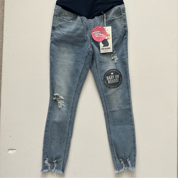 Gemma Rae Women’s Maternity Midi Short Ankle Jeans Size S - Picture 3 of 14